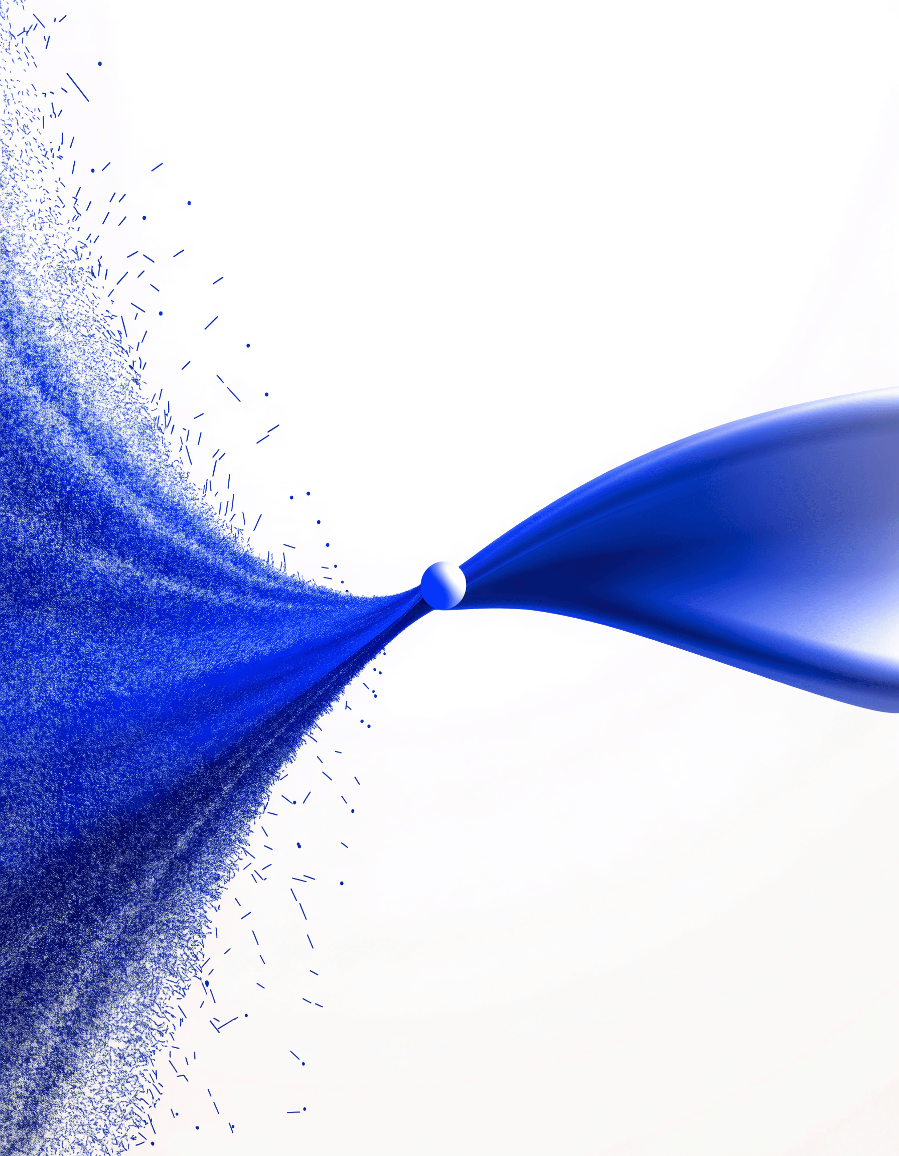 Scattered data signals converging through a hub into one smooth flow